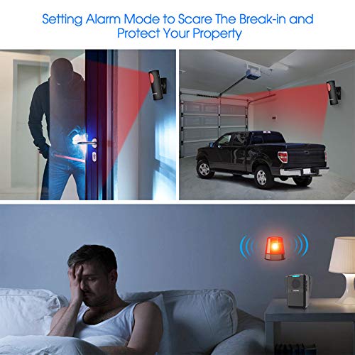 Driveway Alarm Wireless, STECHRO Motion Sensor Alarm Outside Weatherproof Motion Detector USB and Battery Operated 600Ft Range Intruder Alarm...