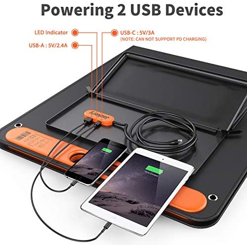 Jackery SolarSaga 100W Portable Solar Panel for Explorer 240/300/500/1000 Power Station, Foldable US Solar Cell Solar Charger with USB Outputs for...