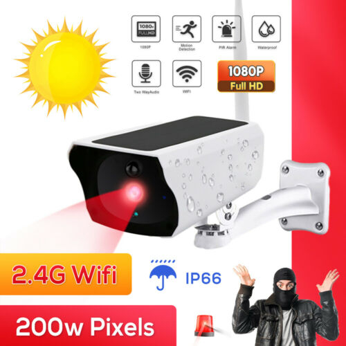1080P HD Solar IP Camera Wireless Outdoor WiFi Security Waterproof Night Vision