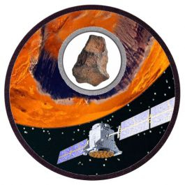 2017 Silver Mission To Mars 1 oz Proof – Real Meteorite