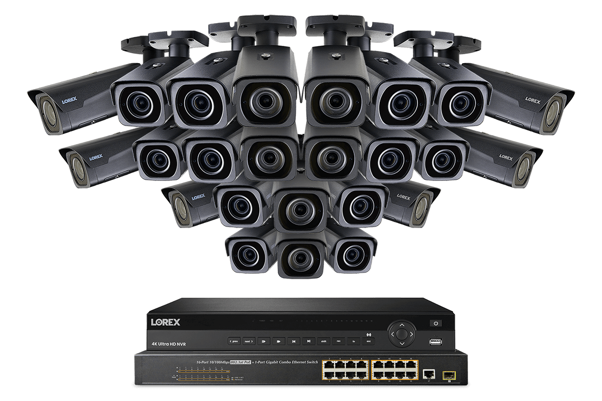 32-Channel NVR System with Twenty-Four 4K (8MP) Nocturnal Varifocal IP Cameras