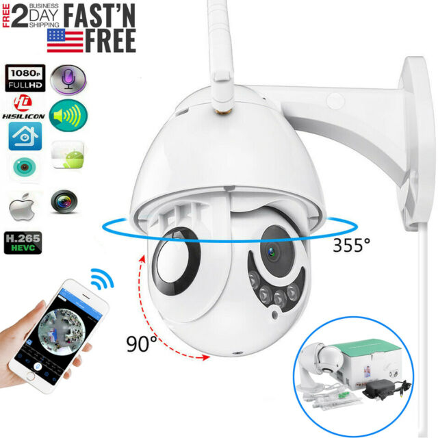 360° Wireless 1080p HD Outdoor IP Camera WiFi 5x Zoom CCTV Security IR Webcam US