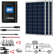 ACOPOWER 300 Watts 12/24 Volts Polycrystalline Panel Solar RV Kits with 30A MPPT LCD Charge Controller/Mounting Brackets/Y Connectors/Solar…