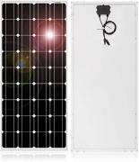 DOKIO 100w 18v Solar Panel German TÜV Certification Monocrystalline(HIGH Efficiency) to Charge 12v Battery(Vented AGM Gel) or Off-Grid and Hybrid…