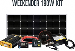 Go Power! Weekender ISW Complete Solar and Inverter System with 190 Watts of Solar