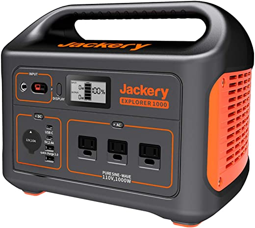 Jackery Portable Power Station Explorer 1000, 1002Wh Solar Generator (Solar Panel Optional) with 3x110V/1000W AC Outlets, Solar Mobile Lithium…