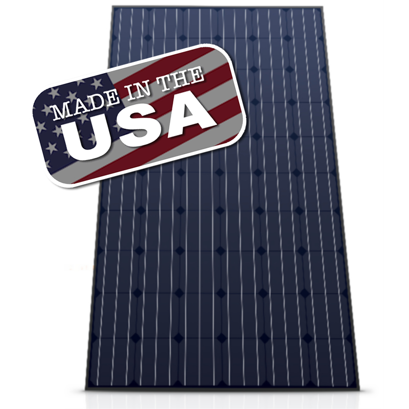 **Made In The USA** Heliene 385W 72M PV Module – Black on Black