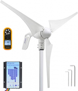 Pikasola Wind Turbine Generator 12V 400W with a 30A Hybrid Charge Controller. As Solar and Wind Charge Controller which can Add Max 500W Solar…