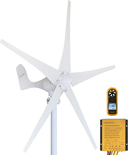Pikasola Wind Turbine Generator Kit 400W 12V with 5 Blade, Wind Generator Kit with Charge Controller, Wind Power Generator for Marine, RV, Home,…