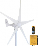 Pikasola Wind Turbine Generator Kit 400W 24V with 5 Blade, Wind Generator Kit with Charge Controller, Wind Power Generator for Marine, RV, Home,…
