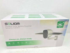 SOLIOM Wireless Outdoor Solar Battery Security Camera, 1080P HD WiFi Black
