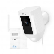 Spotlight Cam Wired Outdoor Security Camera White with Chime Pro