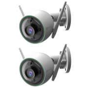 Wired Outdoor Wi-Fi AI-Powered Security Camera With Color Night Vision 2-Pack