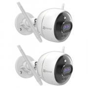 Wired Outdoor Wi-Fi Dual-Lens Security Camera With Color Night Vision 2-Pack