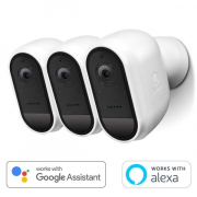 Wireless 1080p Outdoor Bullet Security Surveillance Battery Camera (3-Pack)