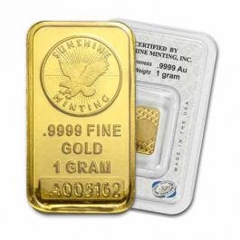 1 gram Gold Sunshine Mint Bar
