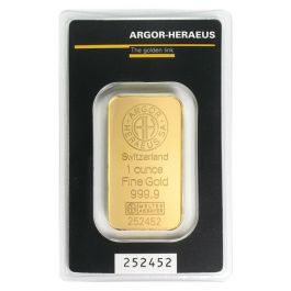 1 oz Gold Argor-Heraeus Bar