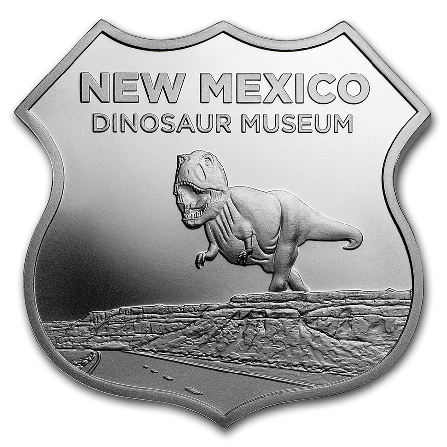 1 oz Silver – Icons of Route 66 (New Mexico Dinosaur Museum)