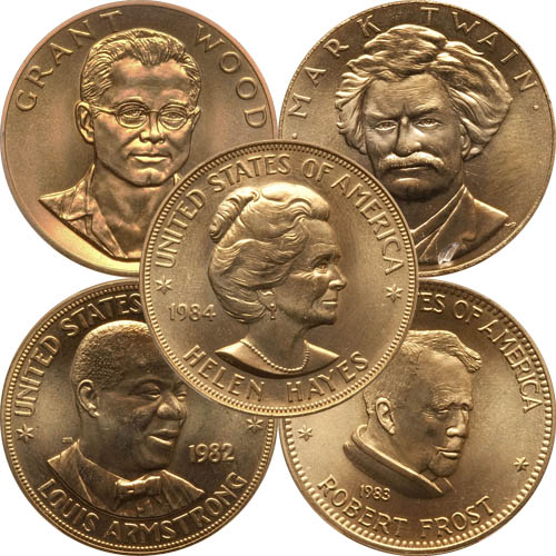 1 oz US Mint Commemorative Arts Gold Medal (Random)