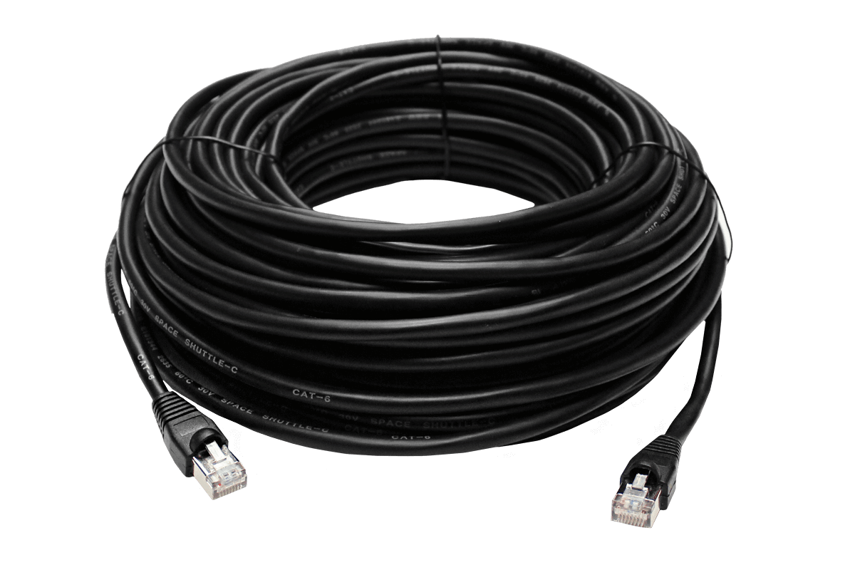 100FT CAT6 Outdoor Extension Cable, Weather Shielded, cUL CMR Riser Rated, UV Treated, Direct Burial Underground