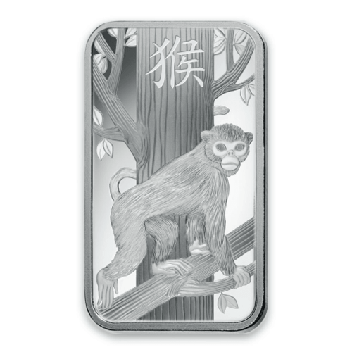 100g PAMP Silver Bar – Lunar Monkey