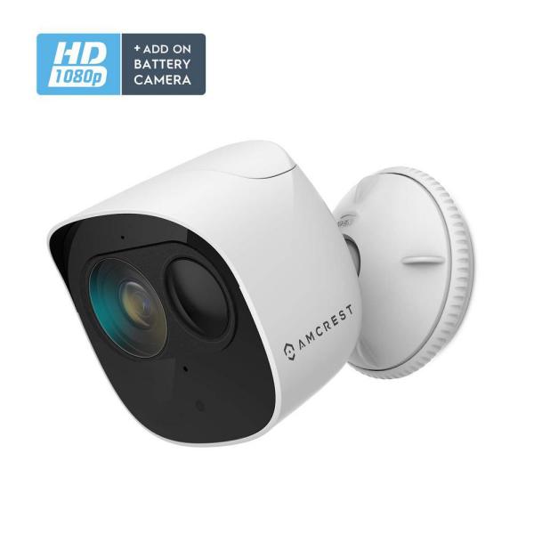 1080p SmartHome Outdoor Wireless Add-On Battery Powered Security Camera, IP65 Weatherproof, Night Vision, FOV 110°