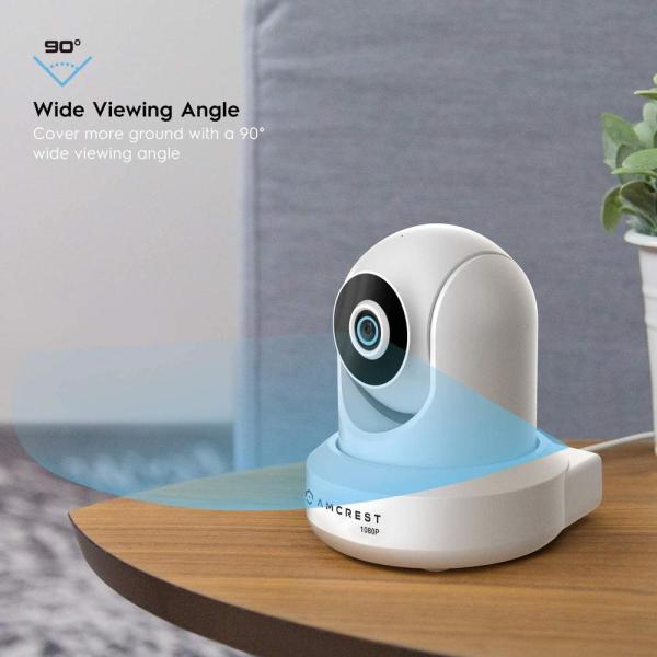 1080P Wireless Full HD WiFi Indoor Pan/Tilt IP Security Camera, IR 32 ft. Night Vision 4 mm Lens 2-Way Talk Build-in Mic