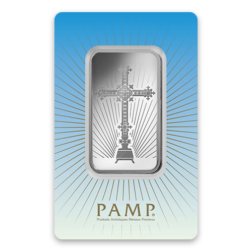 1oz PAMP Silver Bar - Romanesque Cross