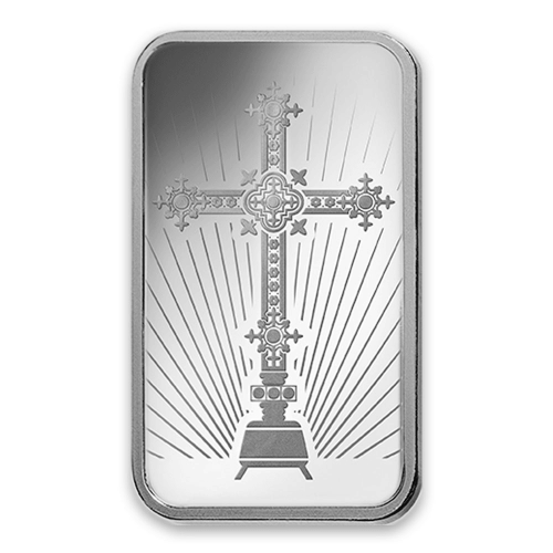 1oz PAMP Silver Bar – Romanesque Cross
