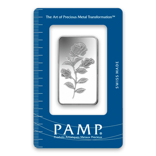 1oz PAMP Silver Bar - Rosa