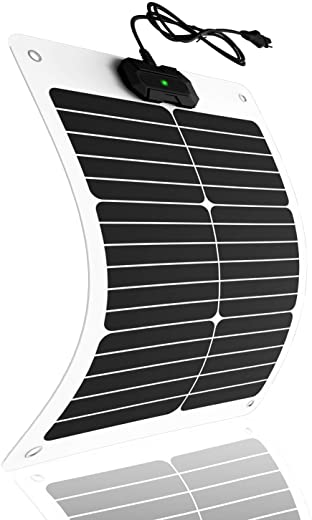 20 Watt 12V Flexible Solar Battery Charger & Maintainer – 20W Ultra Lightweight ETFE Solar Panel with Built-in Intelligent MPPT Charge Controller +…
