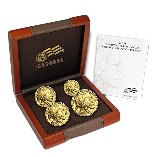2008-W 4-Coin Gold Buffalo BU Set (Box + COA)