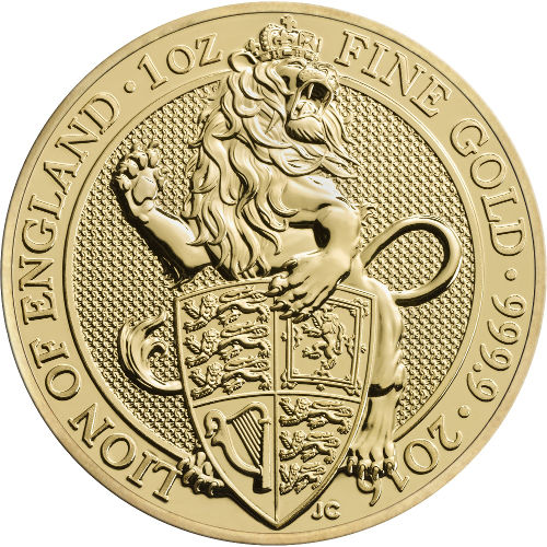 2016 1 oz British Gold Queen’s Beast Lion Coin (BU)