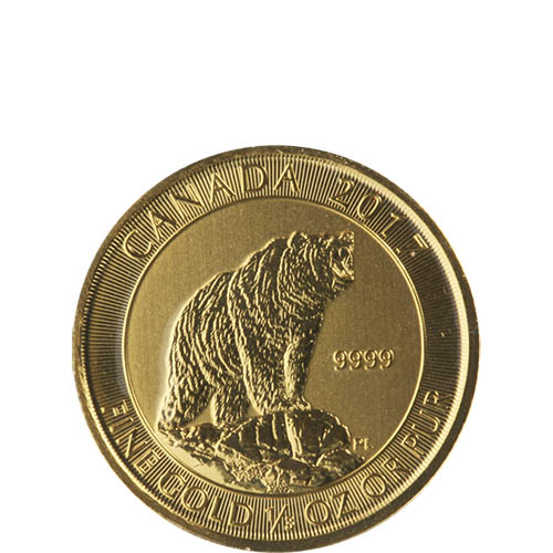 2017 1/3 oz Canadian Gold Grizzly Bear Coin (BU)