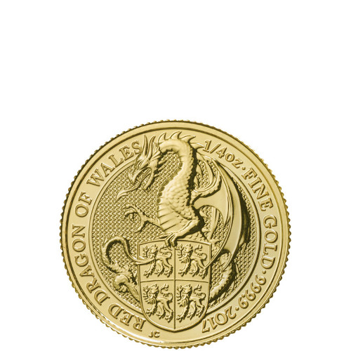 2017 1/4 oz British Gold Queen’s Beast Dragon Coin (BU)