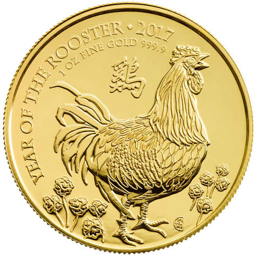 2017 1 oz British Gold Lunar Year of the Rooster Coin (BU)