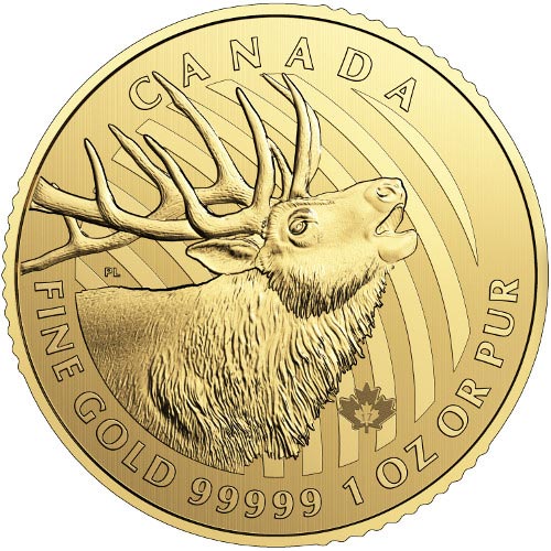2017 1 oz Canadian Gold Elk Coin (BU w/ Assay)