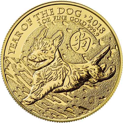 2018 1 oz British Gold Lunar Year of the Dog Coin