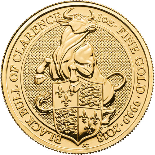 2018 1 oz British Gold Queen’s Beast Black Bull Coin