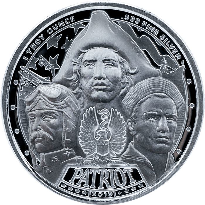2019 Patriot 1 oz Proof Like Silver Round – American Revolution (Series 1)