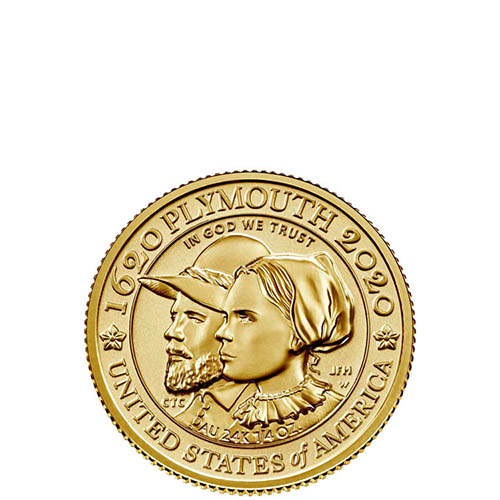 2020 1/4 oz Reverse Proof American Gold 400th Anniversary of the Mayflower Coin (Box + CoA)