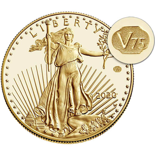 2020-W 1 oz V75 Privy Proof American Gold Eagle Coin (Box + CoA)