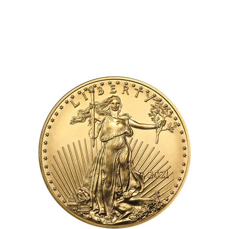 2021 1/4 oz American Gold Eagle Coin (BU, Type 1)
