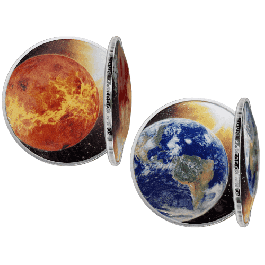 2021 1 oz Silver Venus & Earth Curved Proof Two Coin Set