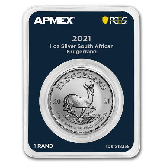 2021 South Africa 1 oz Silver Krugerrand (MD® Premier + PCGS FS)