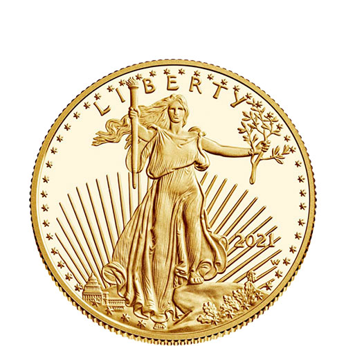 2021-W 1/2 oz Proof American Gold Eagle Coin (Box + CoA, Type 1)