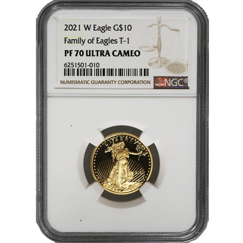 2021-W 1/4 oz Proof American Gold Eagle Coin NGC PF70 UCAM (Type 1)