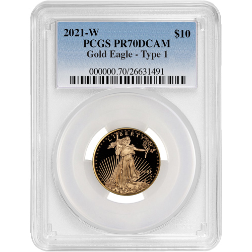 2021-W 1/4 oz Proof American Gold Eagle Coin PCGS PR70 DCAM (Type 1)