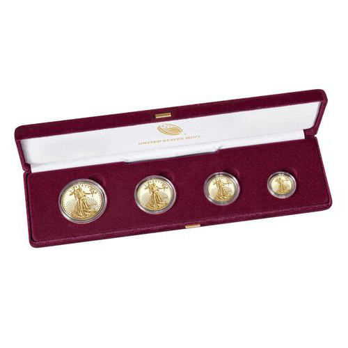 2021-W 4-Coin Proof American Gold Eagle Set (Box + CoA, Type 1)