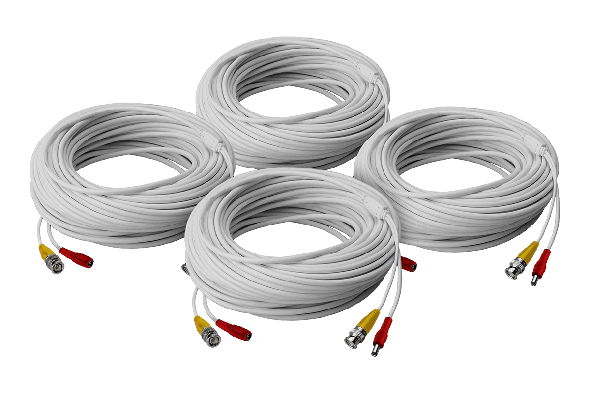 4 pack of 250ft high performance BNC Video/Power Cables for Lorex security camera systems
